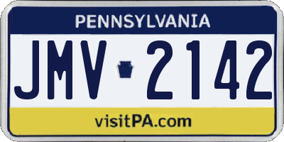 PA license plate JMV2142