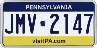 PA license plate JMV2147