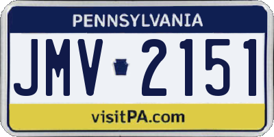 PA license plate JMV2151