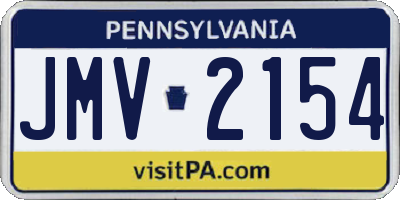 PA license plate JMV2154
