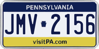 PA license plate JMV2156