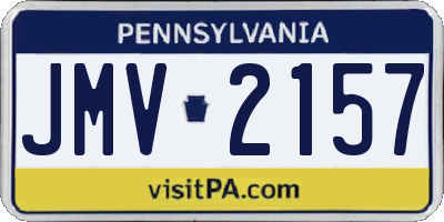 PA license plate JMV2157