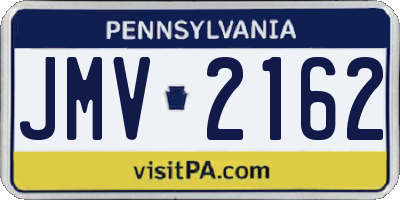 PA license plate JMV2162