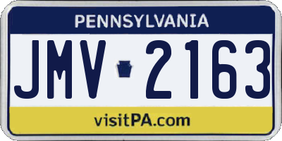 PA license plate JMV2163