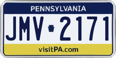 PA license plate JMV2171