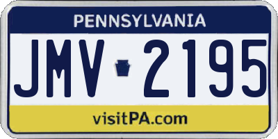PA license plate JMV2195