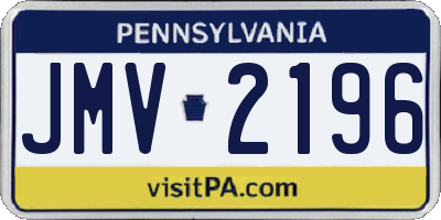 PA license plate JMV2196
