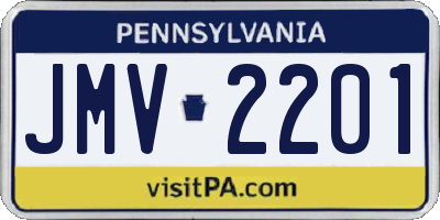 PA license plate JMV2201