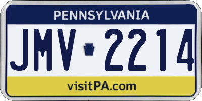 PA license plate JMV2214