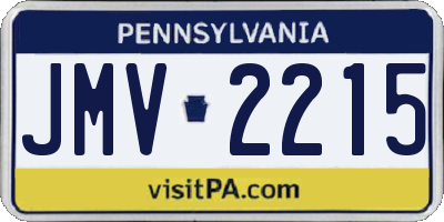 PA license plate JMV2215