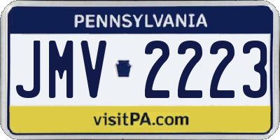 PA license plate JMV2223