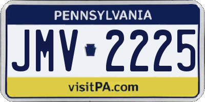 PA license plate JMV2225