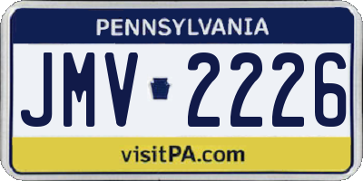 PA license plate JMV2226