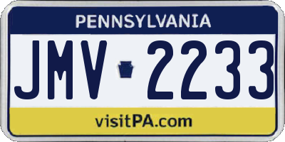 PA license plate JMV2233