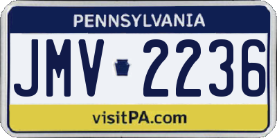 PA license plate JMV2236