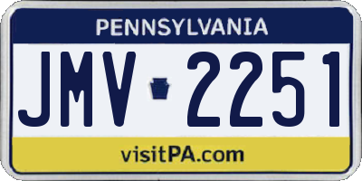 PA license plate JMV2251