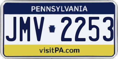 PA license plate JMV2253