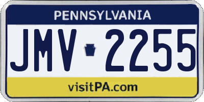 PA license plate JMV2255