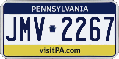 PA license plate JMV2267