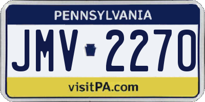 PA license plate JMV2270