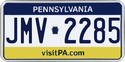 PA license plate JMV2285