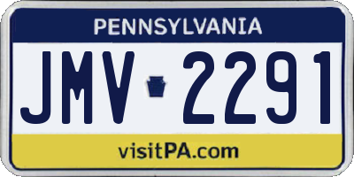 PA license plate JMV2291