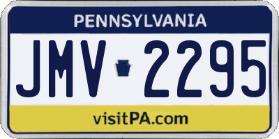 PA license plate JMV2295