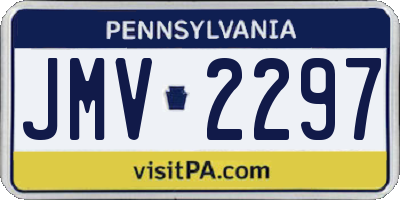 PA license plate JMV2297