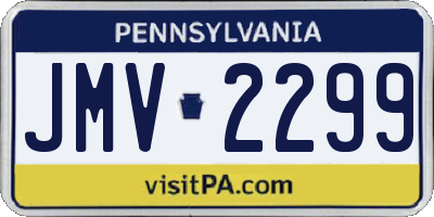 PA license plate JMV2299