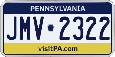 PA license plate JMV2322