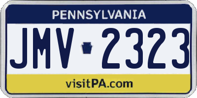 PA license plate JMV2323