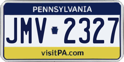 PA license plate JMV2327
