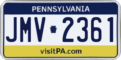 PA license plate JMV2361