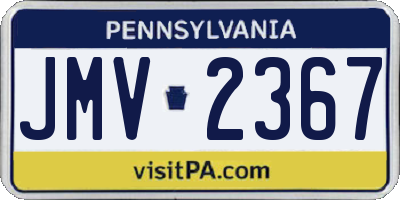 PA license plate JMV2367