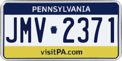 PA license plate JMV2371