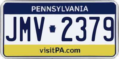 PA license plate JMV2379