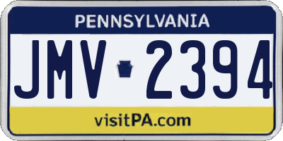PA license plate JMV2394