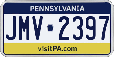 PA license plate JMV2397