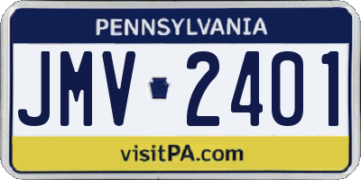 PA license plate JMV2401