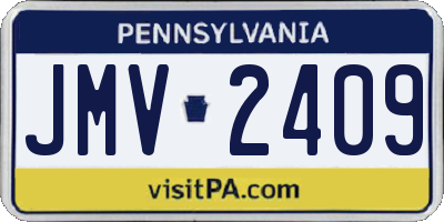 PA license plate JMV2409