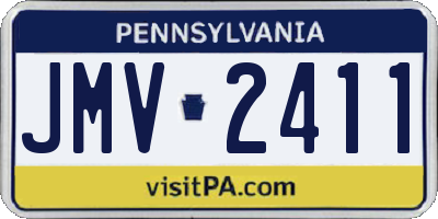 PA license plate JMV2411
