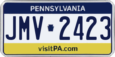 PA license plate JMV2423