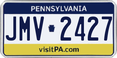 PA license plate JMV2427