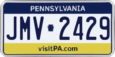 PA license plate JMV2429