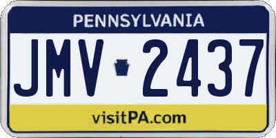 PA license plate JMV2437