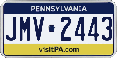 PA license plate JMV2443