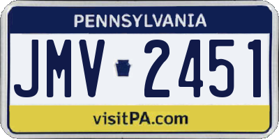 PA license plate JMV2451