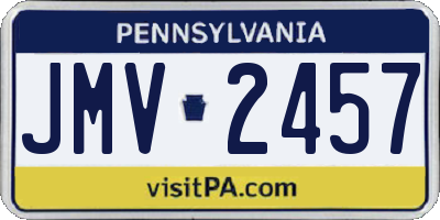 PA license plate JMV2457