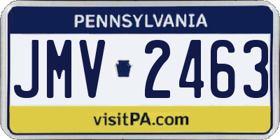 PA license plate JMV2463