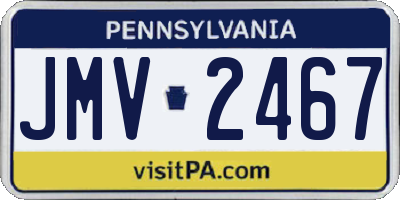 PA license plate JMV2467